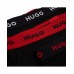 HUGO | 3P TRUNKS  RED LOGO | ΜΑΥΡΟ