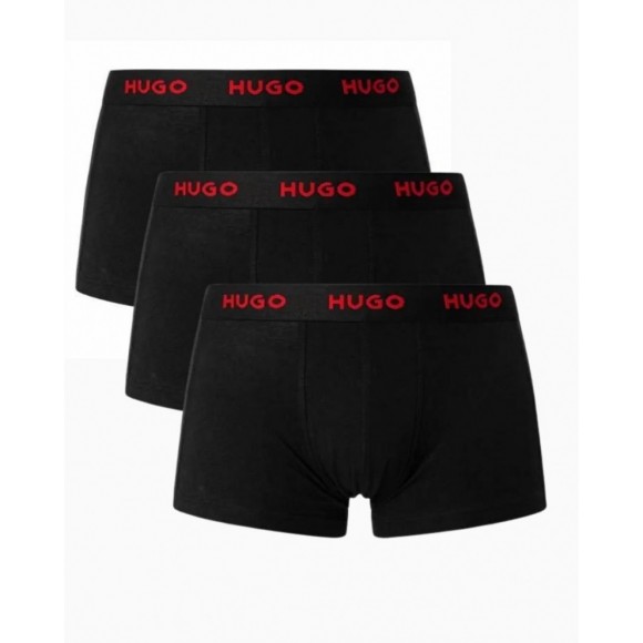 HUGO | 3P TRUNKS RED LOGO | BLACK